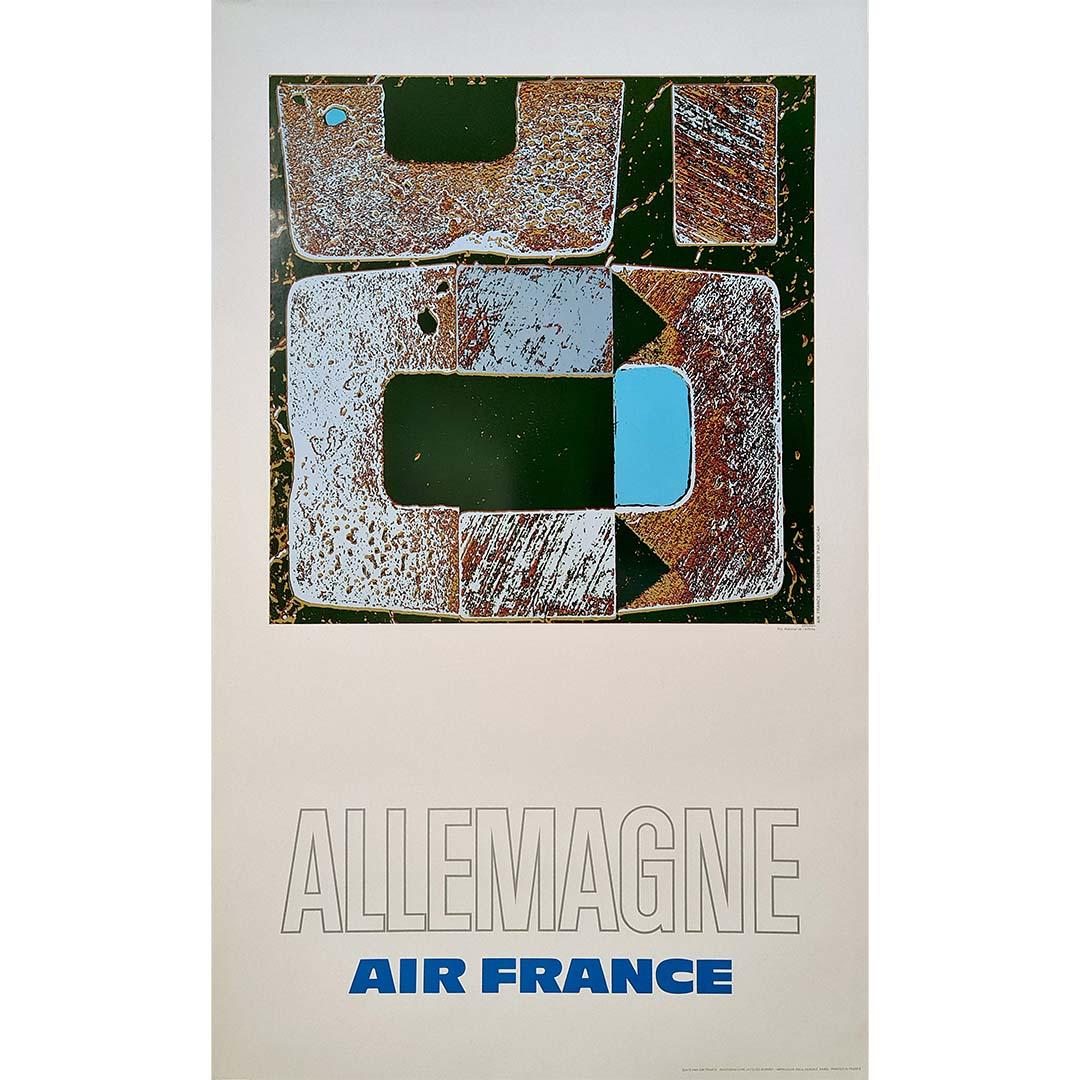 Manifesto di viaggio originale del 1971 di Pagès per Air France che promuove i viaggi in Germania - Print di Raymond Pages