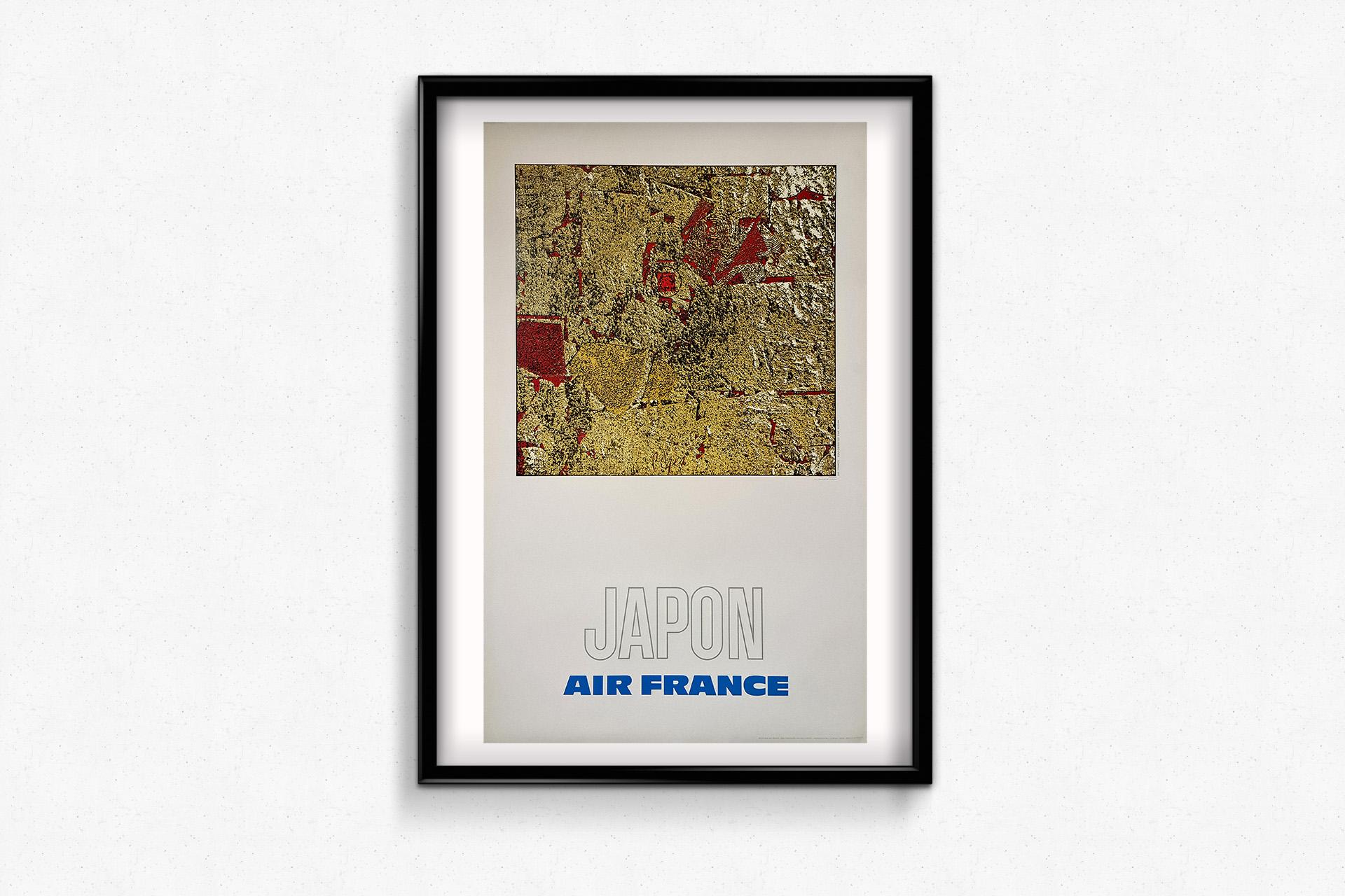 1971 Original-Reiseplakat von Pagès für Air France zur Werbung für Reisen nach Japan im Angebot 2