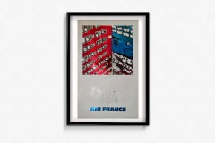 1971 original travel poster by Pagès for Air France travel to the USA