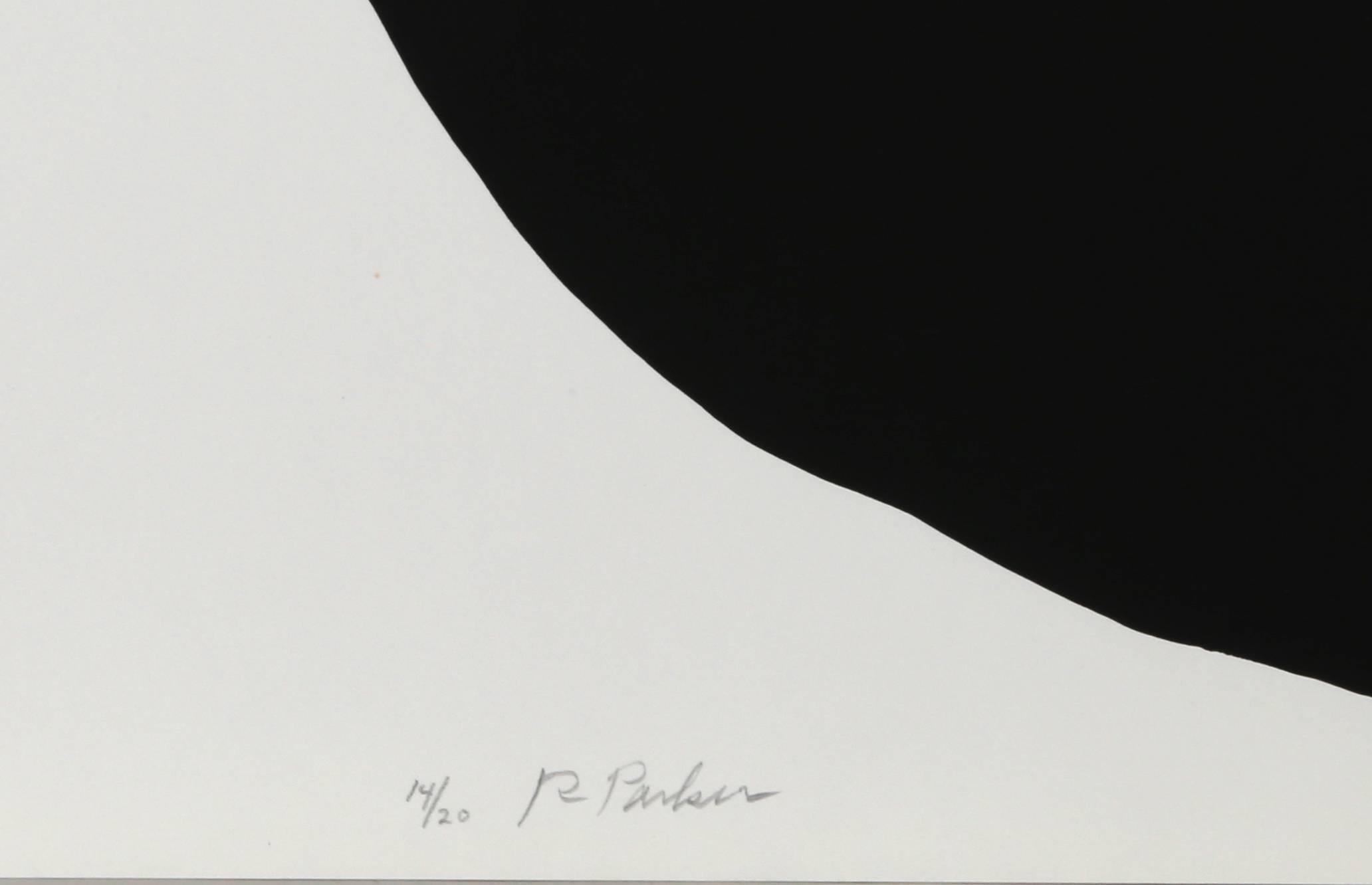 Large Black/Silver Signed Screenprint by Raymond Parker For Sale 1