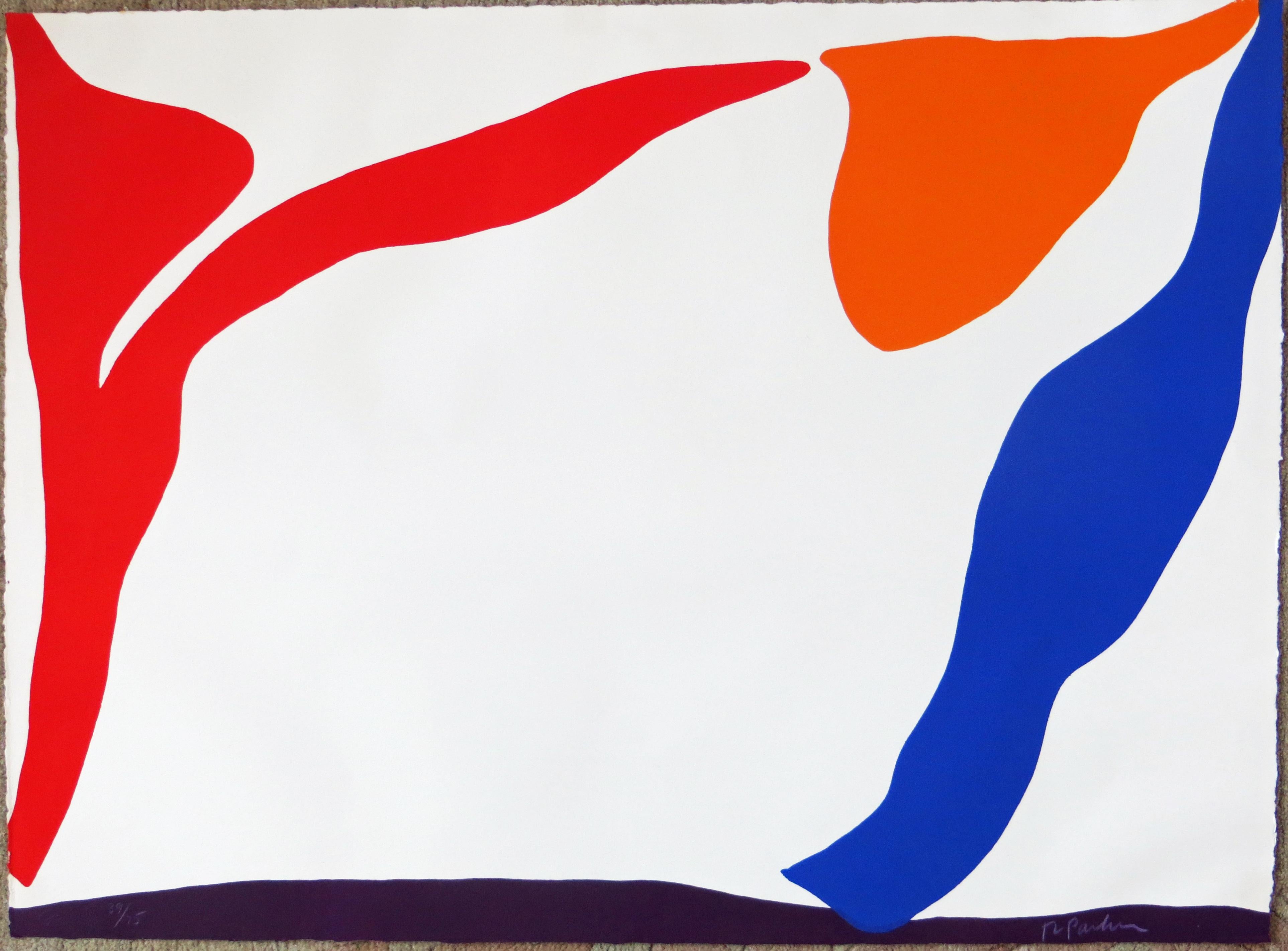 Raymond Parker Abstract Print - Red, Orange, Blue, Purple