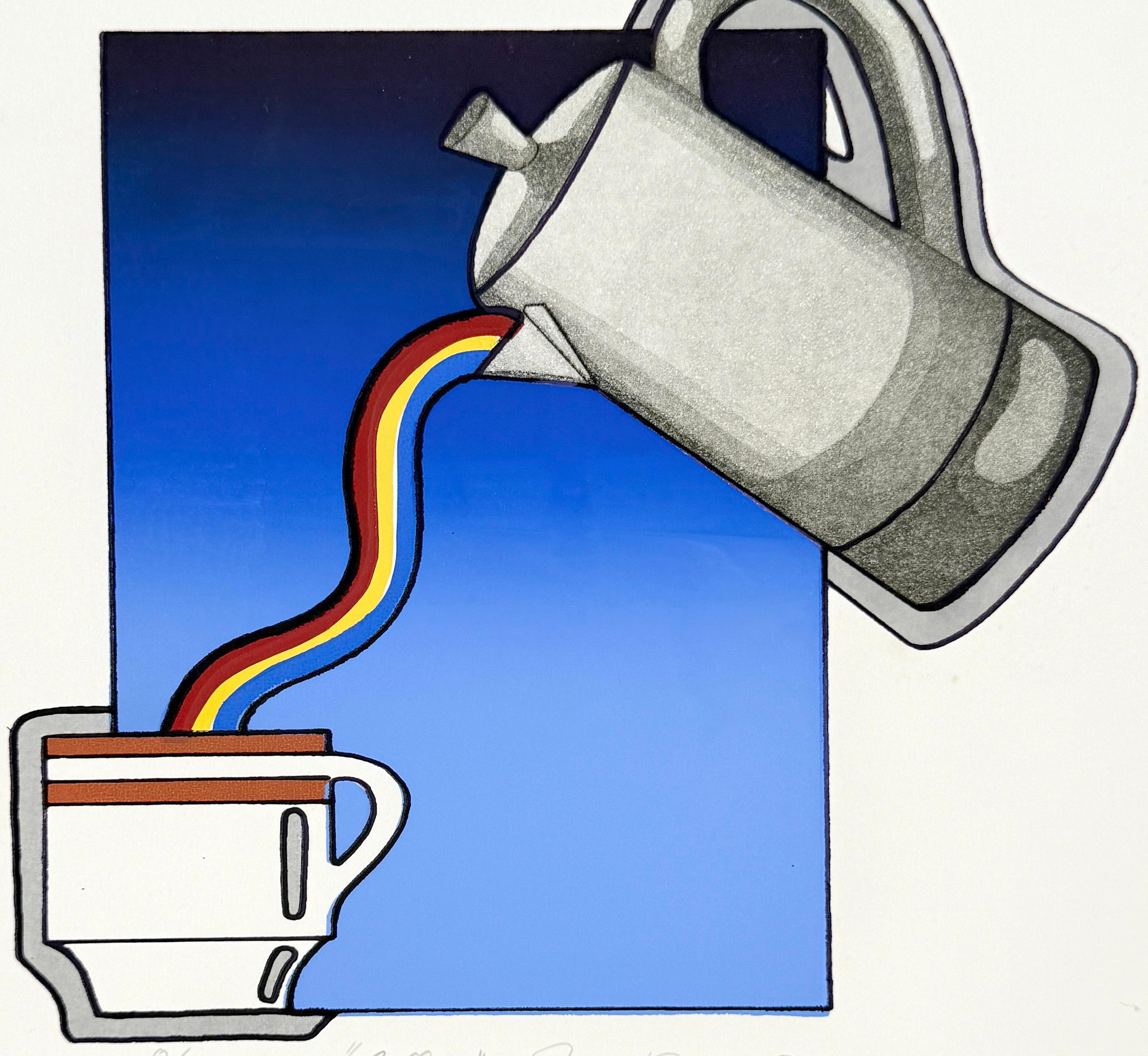 "Coffee" the Perfect Meal - Menu - Beverages - Intaglio by Raymond Perez

The artwork "Second Course Fish" by Raymond Perez, created one of a group show at San Francisco State University Fall 1983, is a Intaglio and screen print that This modern