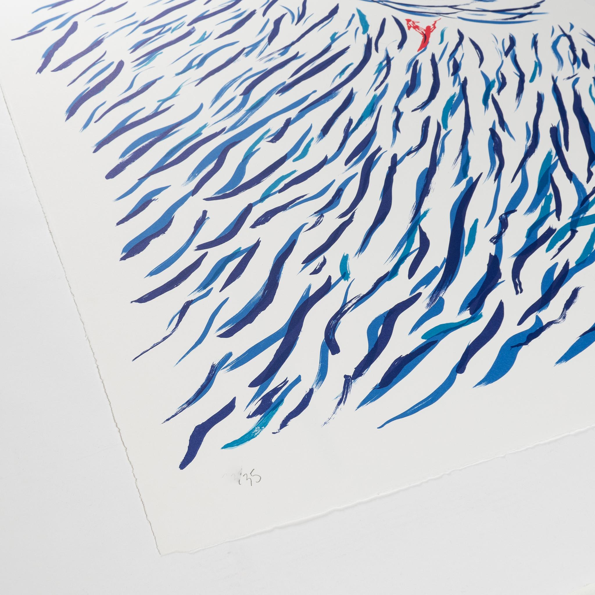 Six-colour lithograph on Rives BFK paper
Edition of 35
Signed and numbered on the front
Mint
This artwork is sold framed

Images of edition numbering are for illustrative purposes only. The seller can only provide the specific edition number to