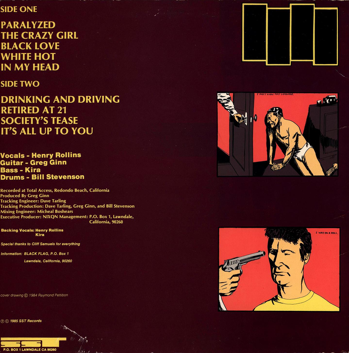 Rare pochette de disque originale de Raymond Pettibon (drapeau noir de Raymond Pettibon) en vente 4