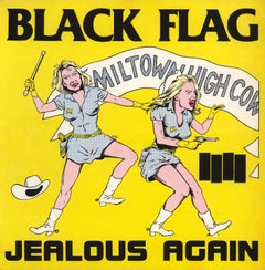 Rare original Raymond Pettibon record cover art set of 4 (Pettibon black flag)