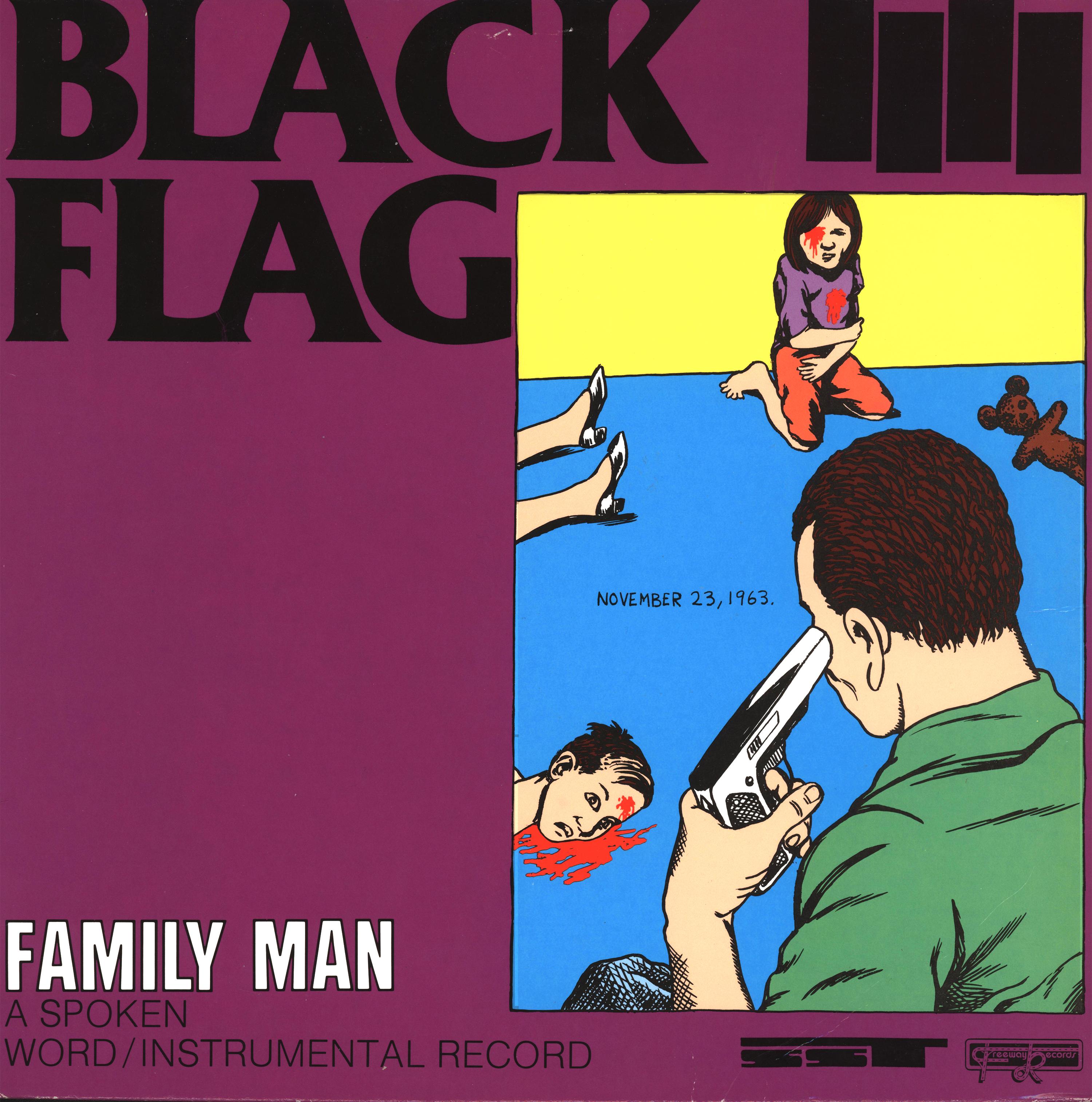 Raro set di 4 copertine originali di dischi di Raymond Pettibon (bandiera nera di Pettibon) in vendita 2
