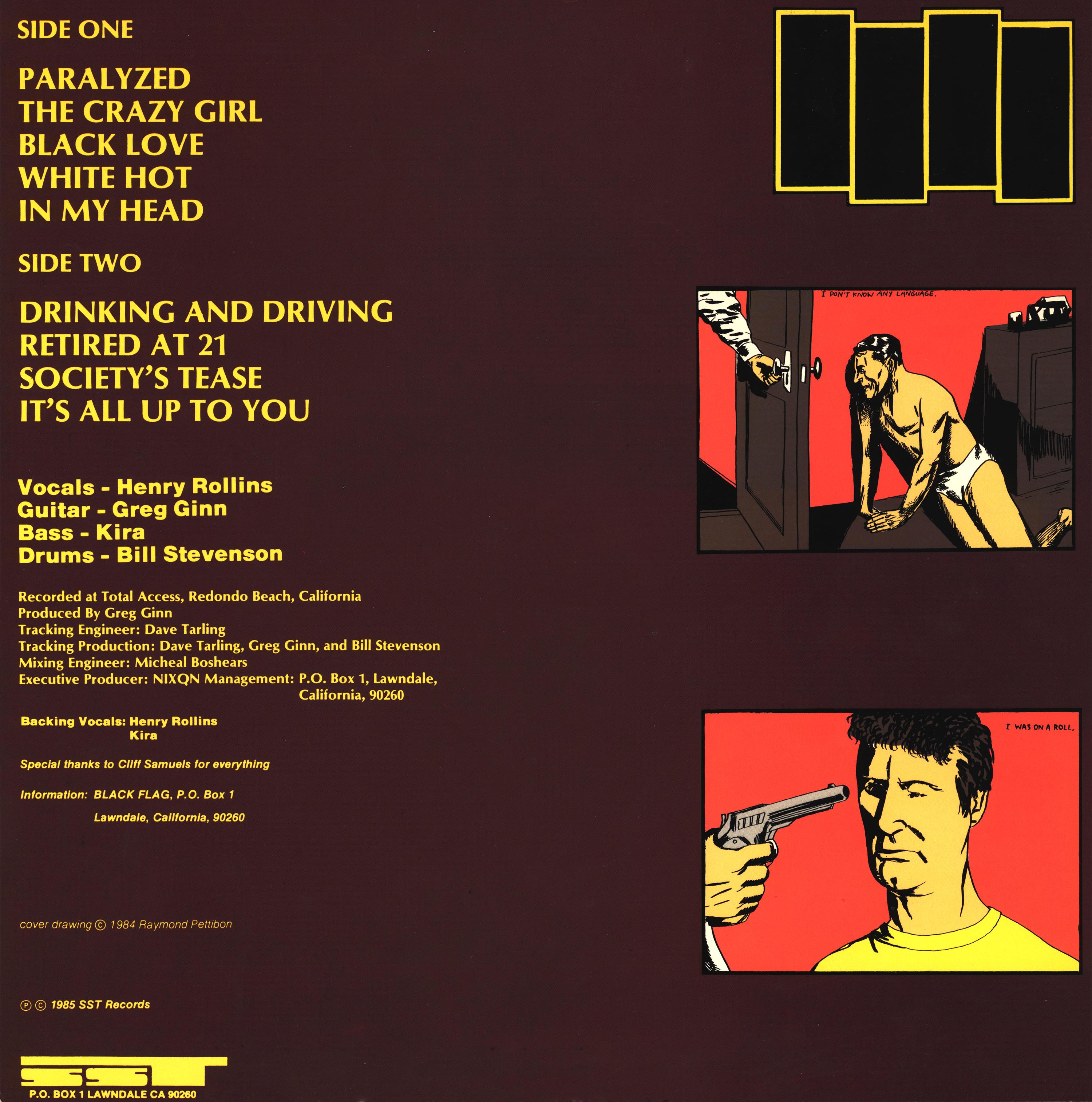 Raro set di 4 copertine originali di dischi di Raymond Pettibon (bandiera nera di Pettibon) in vendita 6