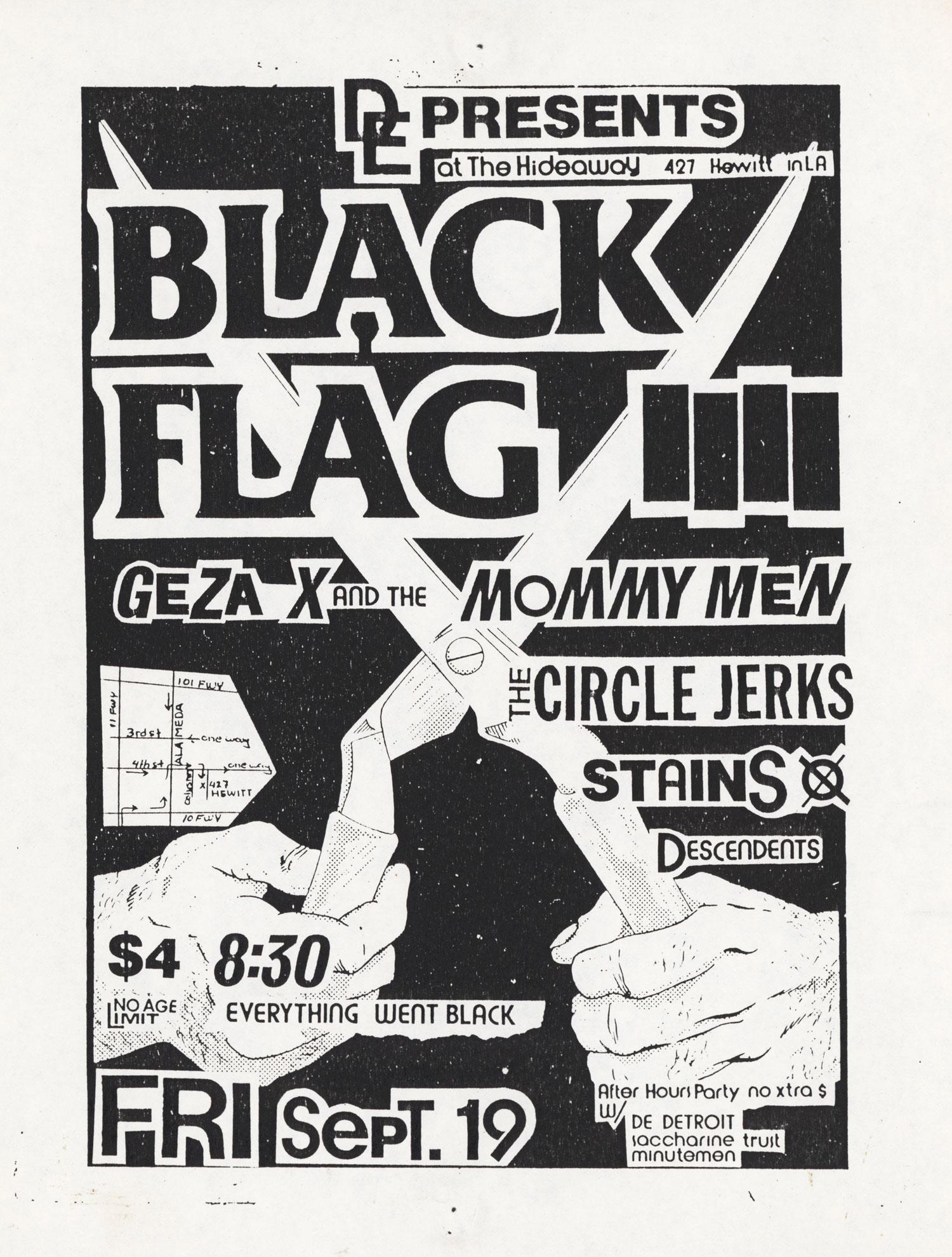 Raymond Pettibon Schwarze Flagge 1980 (Pettibon-Punk-Flieger) im Angebot 1