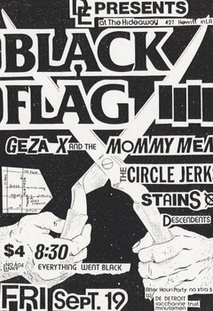 Retro Raymond Pettibon Black Flag 1980 (Pettibon punk flyer)