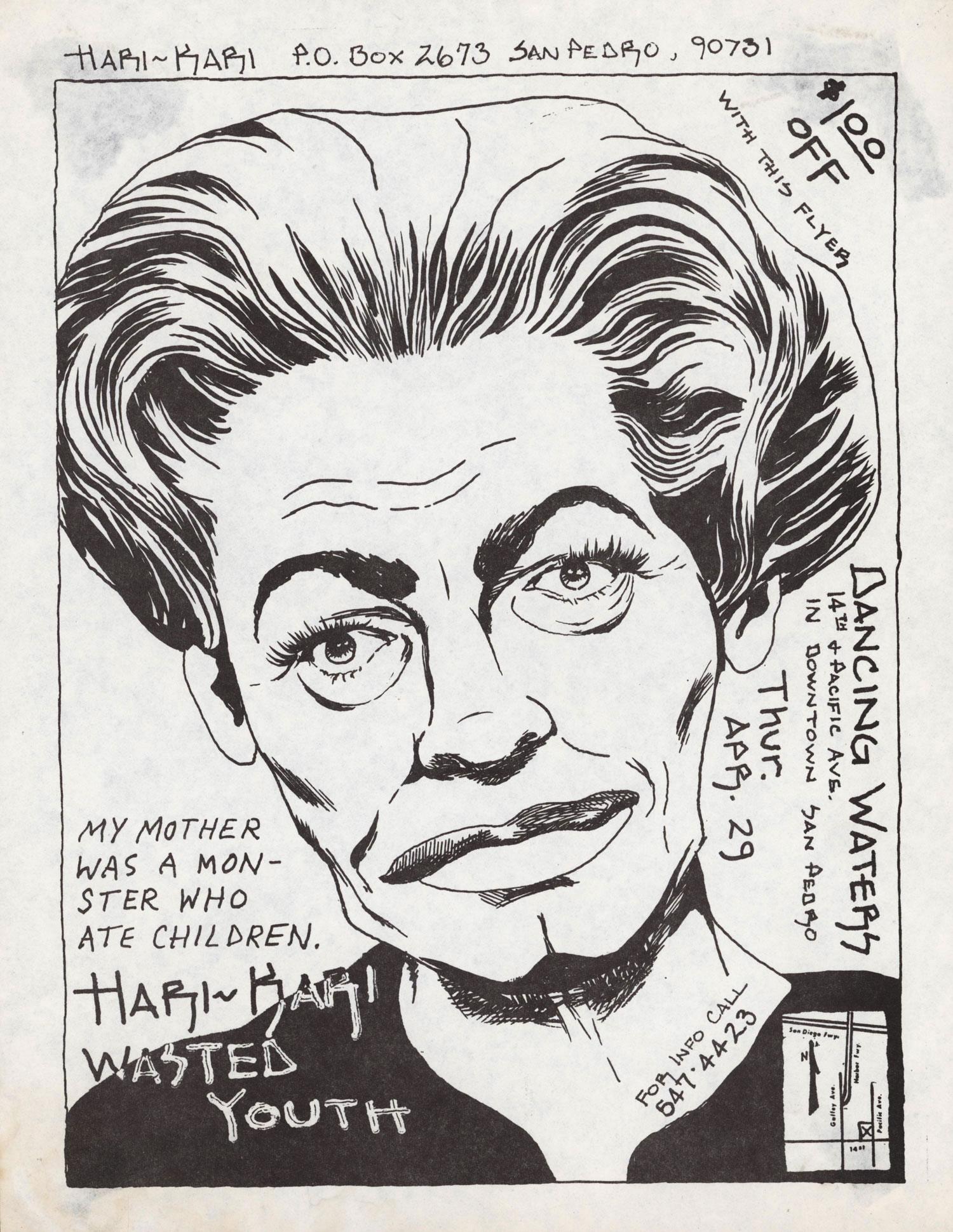 Raymond Pettibon Punk flyer 1982 (Raymond Pettibon prints) For Sale 1