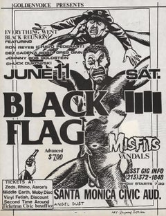 Vintage Raymond Pettibon Black Flag 1983 postmarked (Raymond Pettibon prints) 