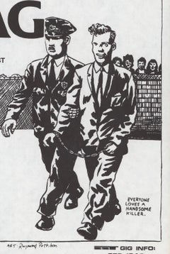 Drapeau noir Raymond Pettibon 1983 (Raymond Pettibon punk flyer)