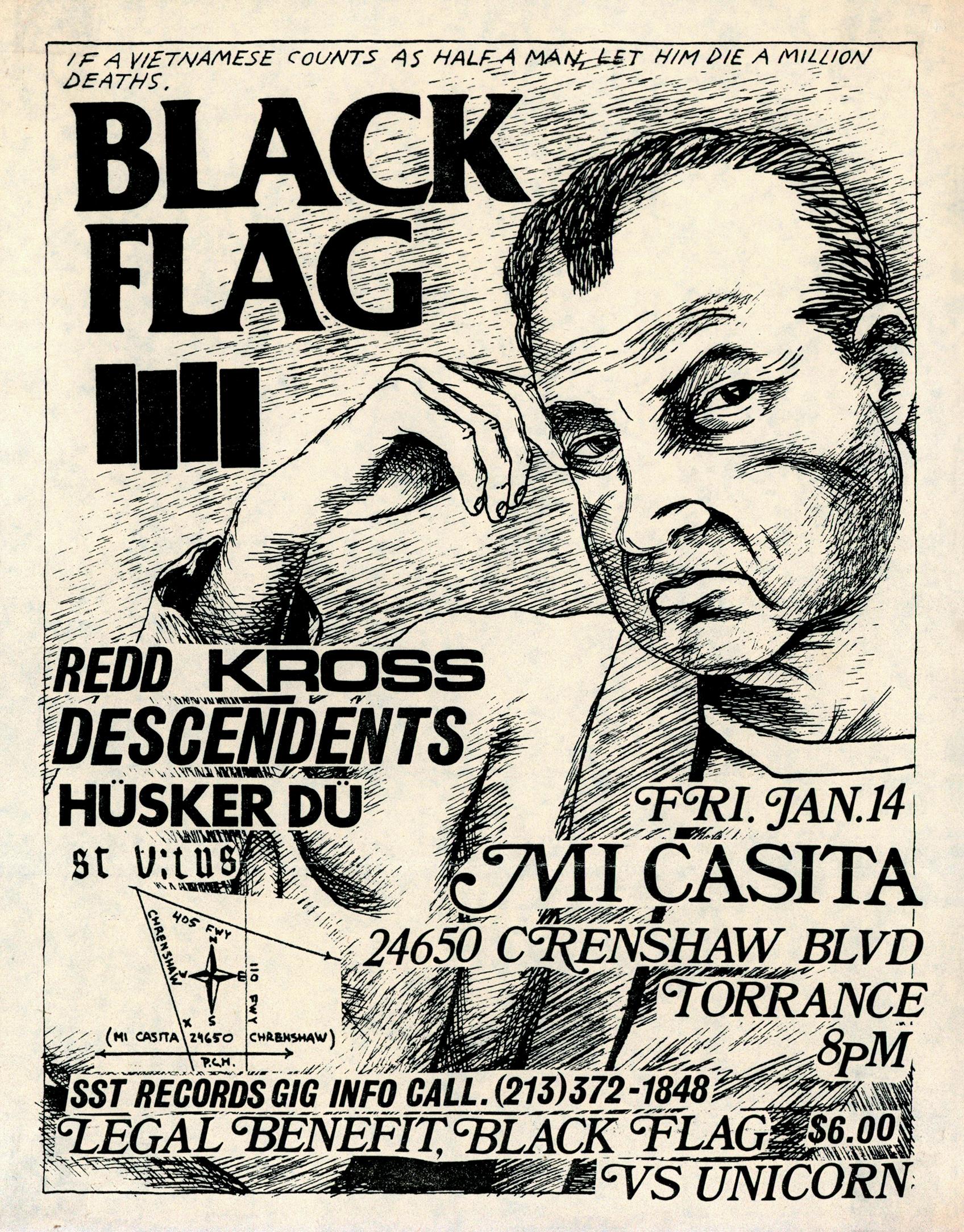 Raymond Pettibon Black Flag 1983 (Raymond Pettibon punk flyer) For Sale 3
