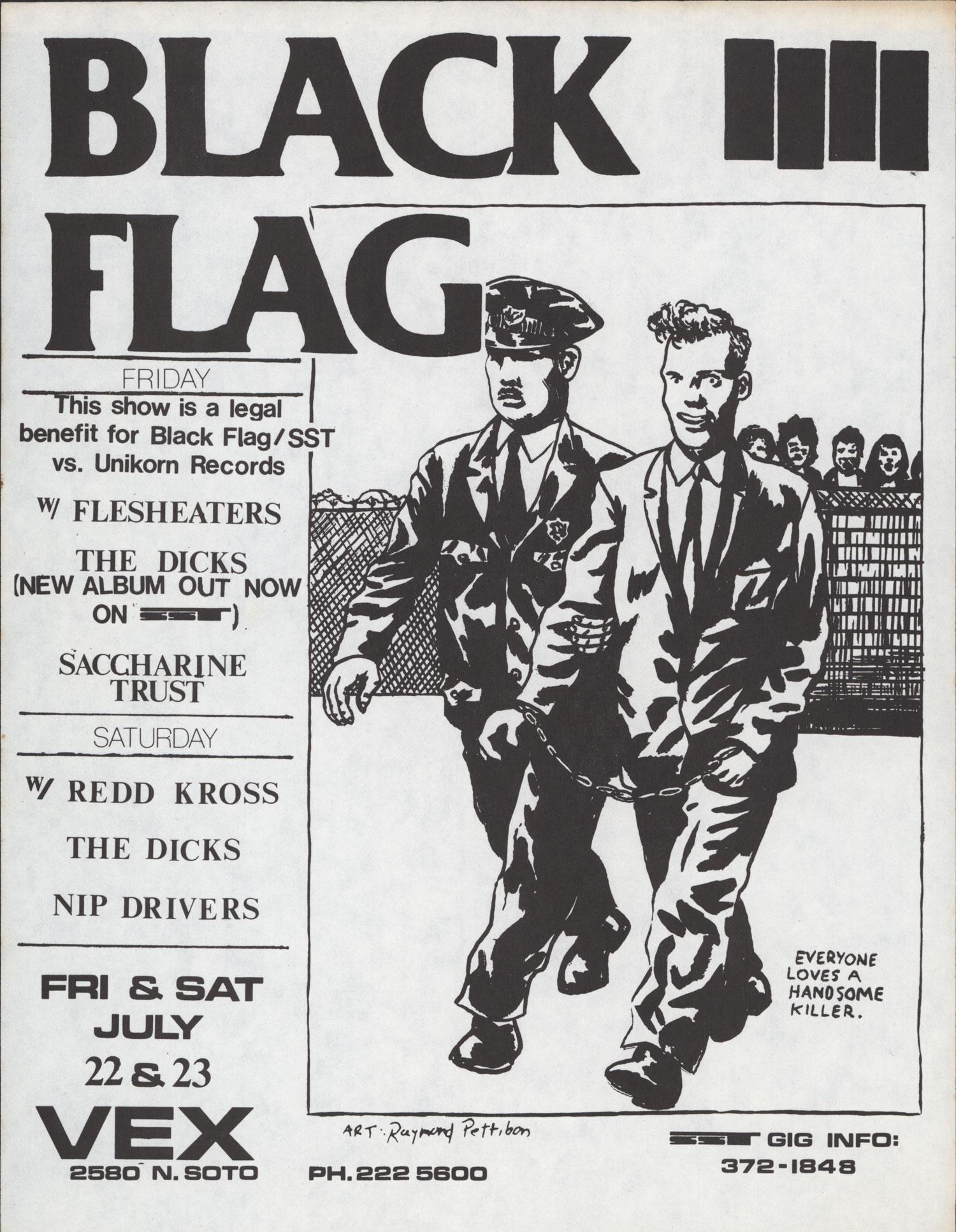 Raymond Pettibon Black Flag 1983 (volantino punk di Raymond Pettibon) in vendita 2