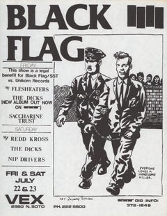 Retro Raymond Pettibon Black Flag 1983 (Raymond Pettibon punk flyer)