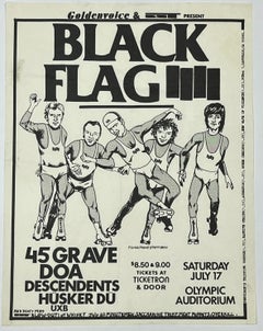 Raymond Pettibon Black Flag flyer 1982 (Raymond Pettibon punk flyer)