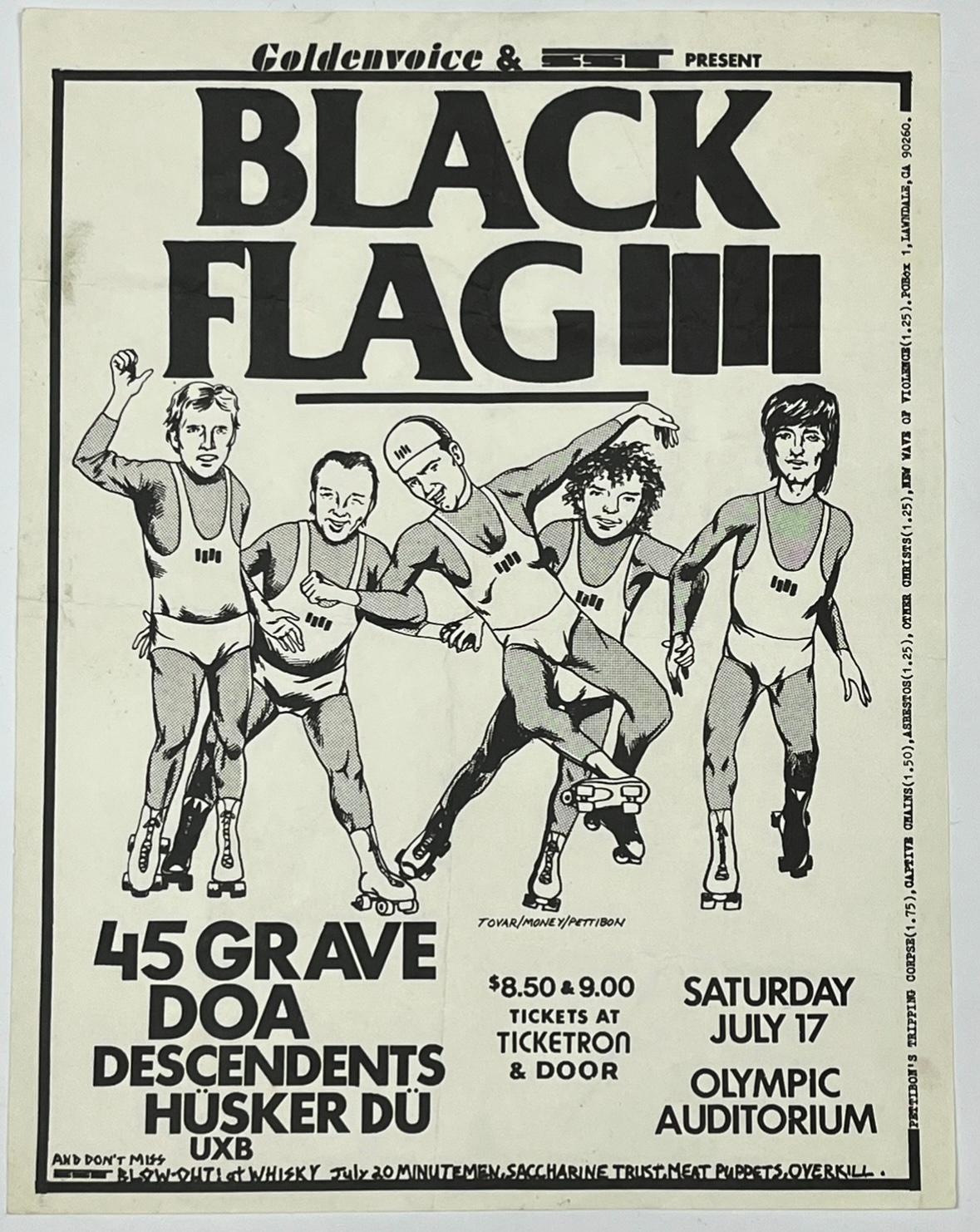 Raymond Pettibon Black Flag flyer 1982 (Raymond Pettibon punk flyer) For Sale 5