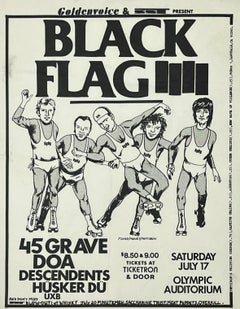 Vintage Raymond Pettibon Black Flag flyer 1982 (Raymond Pettibon punk flyer)