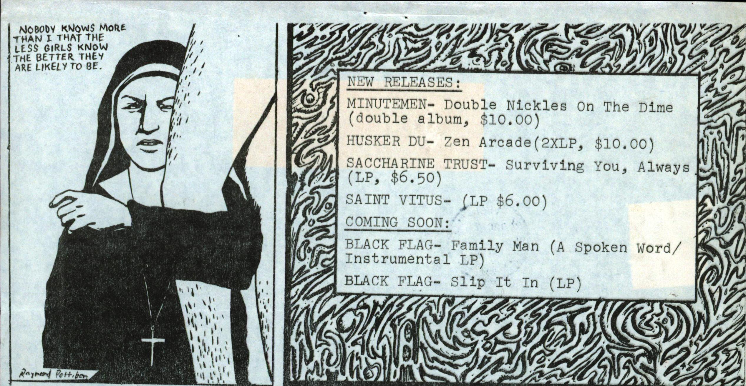 Raymond Pettibon Black Flag Punk flyer (Post Marked 1984) For Sale 2