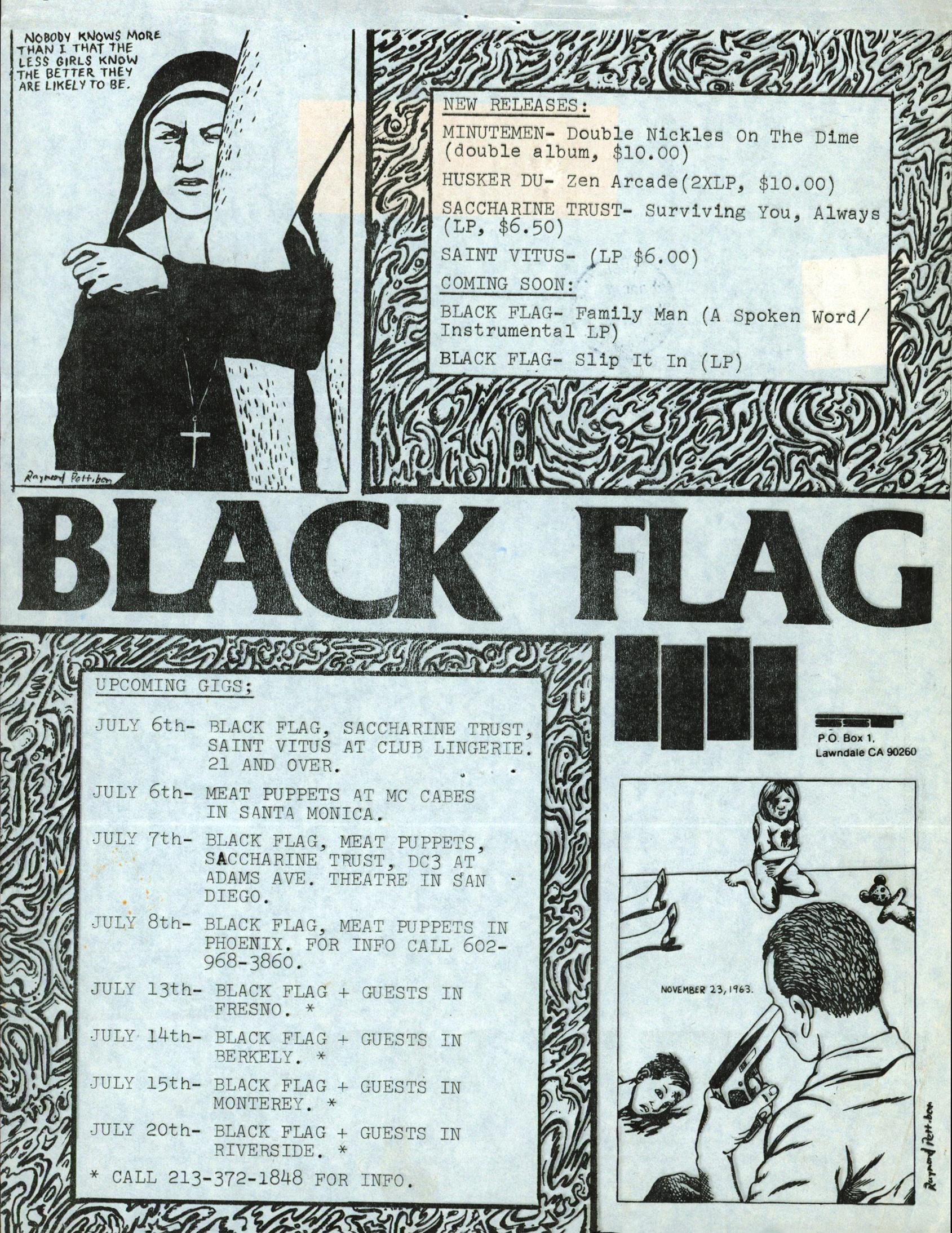 Raymond Pettibon Black Flag Punk flyer (Post Marked 1984) For Sale 4