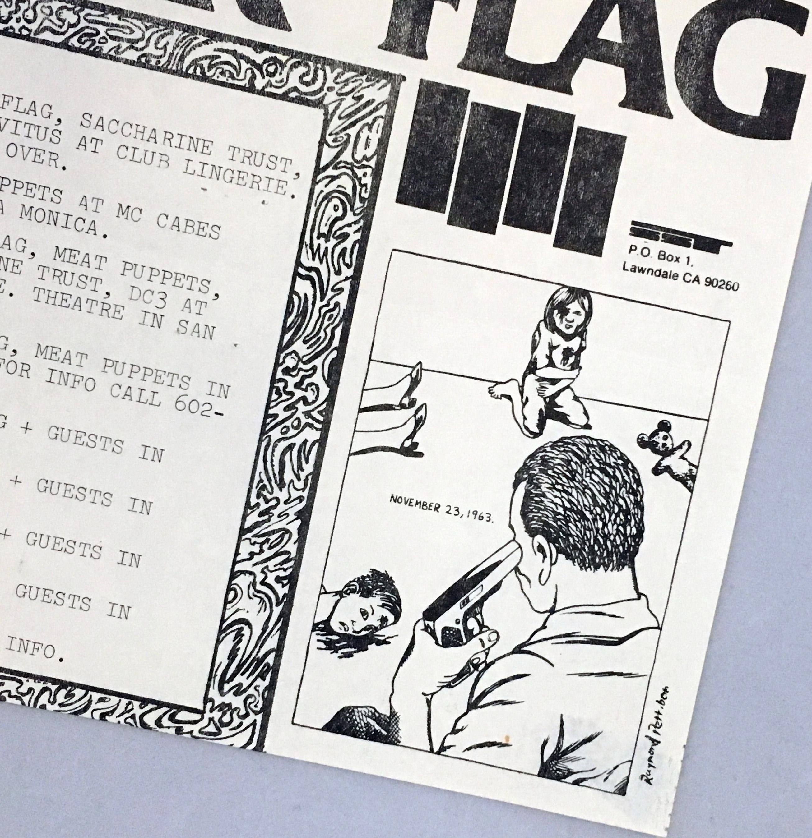 Raymond Pettibon illustrated Punk flyer (early Raymond Pettibon) 1