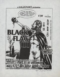 Retro Raymond Pettibon Punk flyers 1982 (Raymond Pettibon Black Flag 1982)