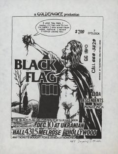 Raymond Pettibon Punk flyers 1982 (Raymond Pettibon - Drapeau noir 1982)