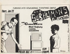 Retro Raymond Pettibon Punk flyer 1981