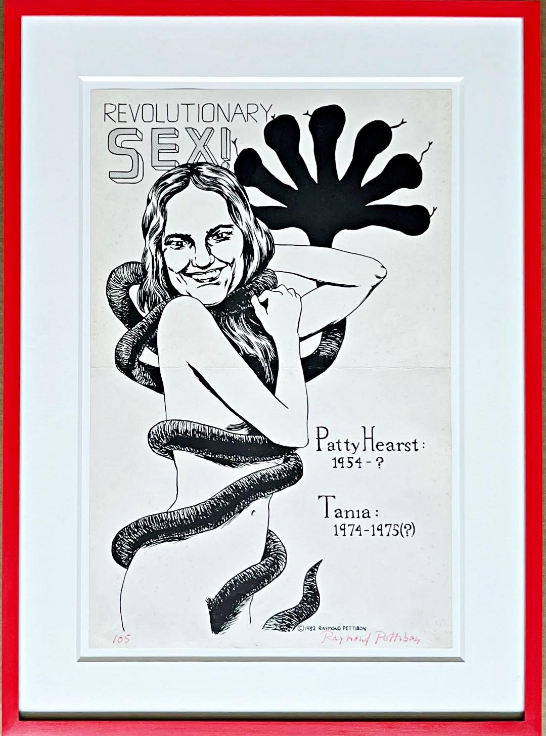 Raymond Pettibon Nude Print - Revolutionary Sex (Deluxe hand signed edition of the Patty Hearst SLA Poster)