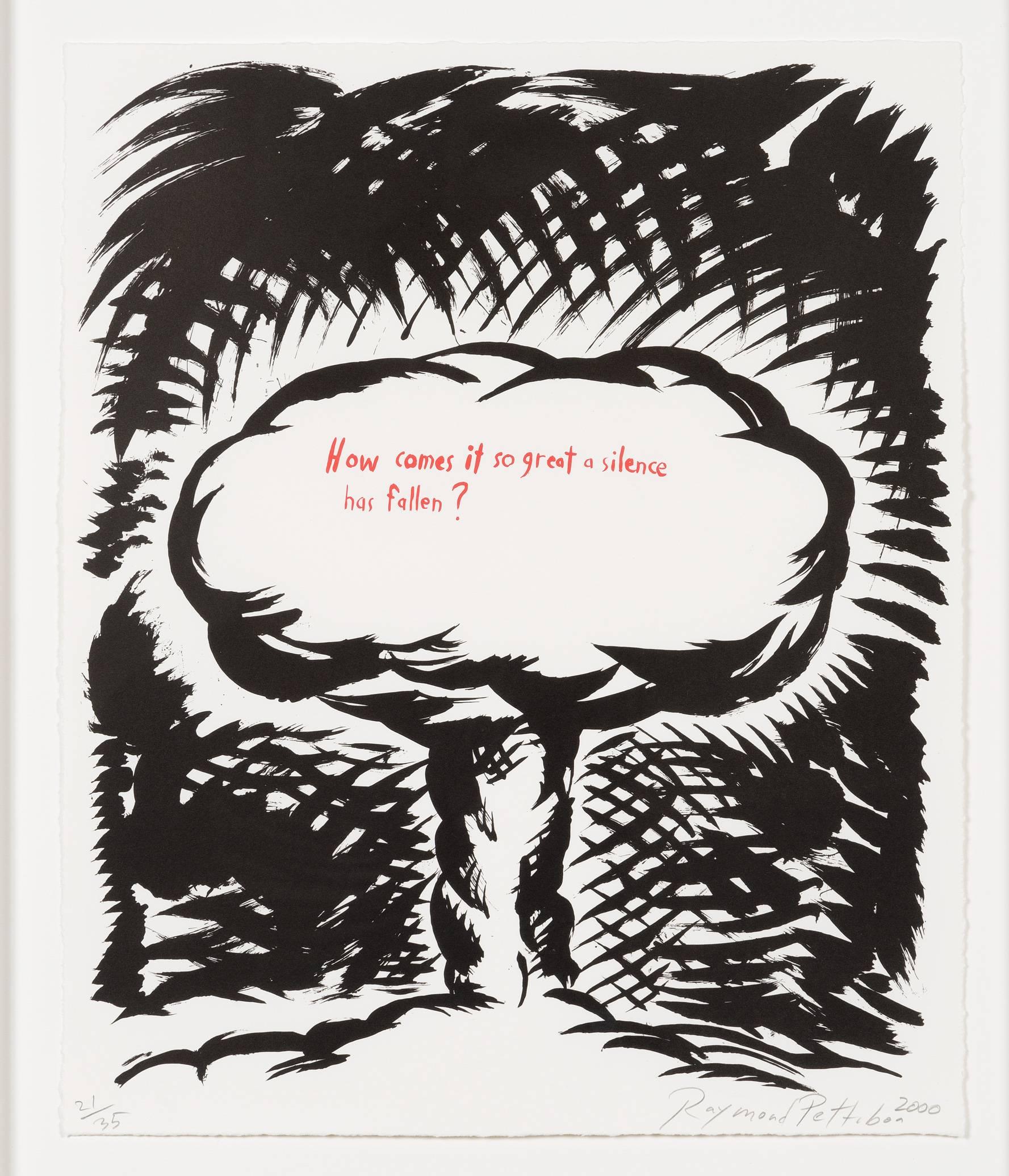 Raymond Pettibon Figurative Print - Untitled (How Comes it so Great a Silence...)