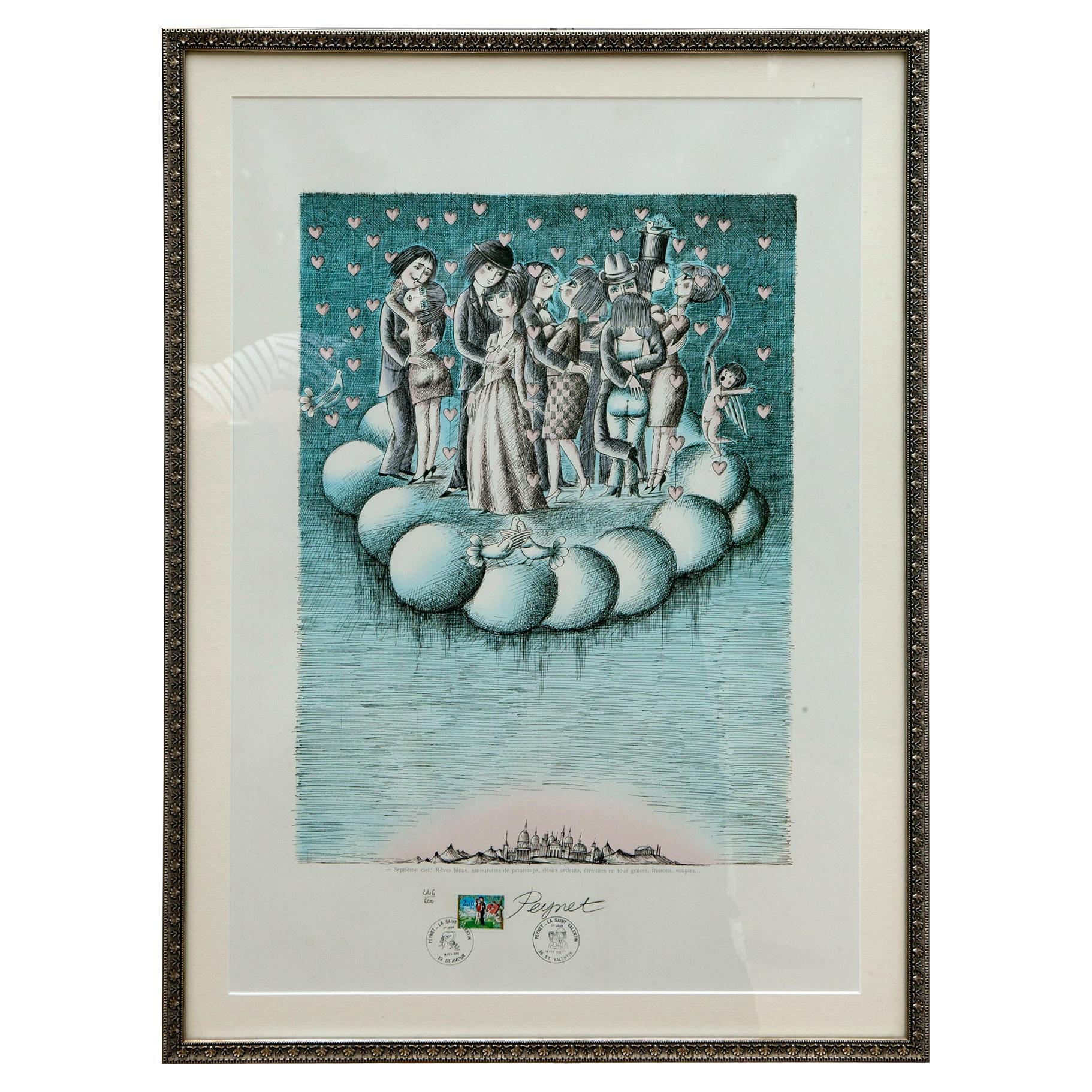 Raymond Peynet Limited Edition Framed Print