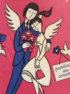 Raymond Peynet originale "Gli amanti"  Litografia di San Valentino