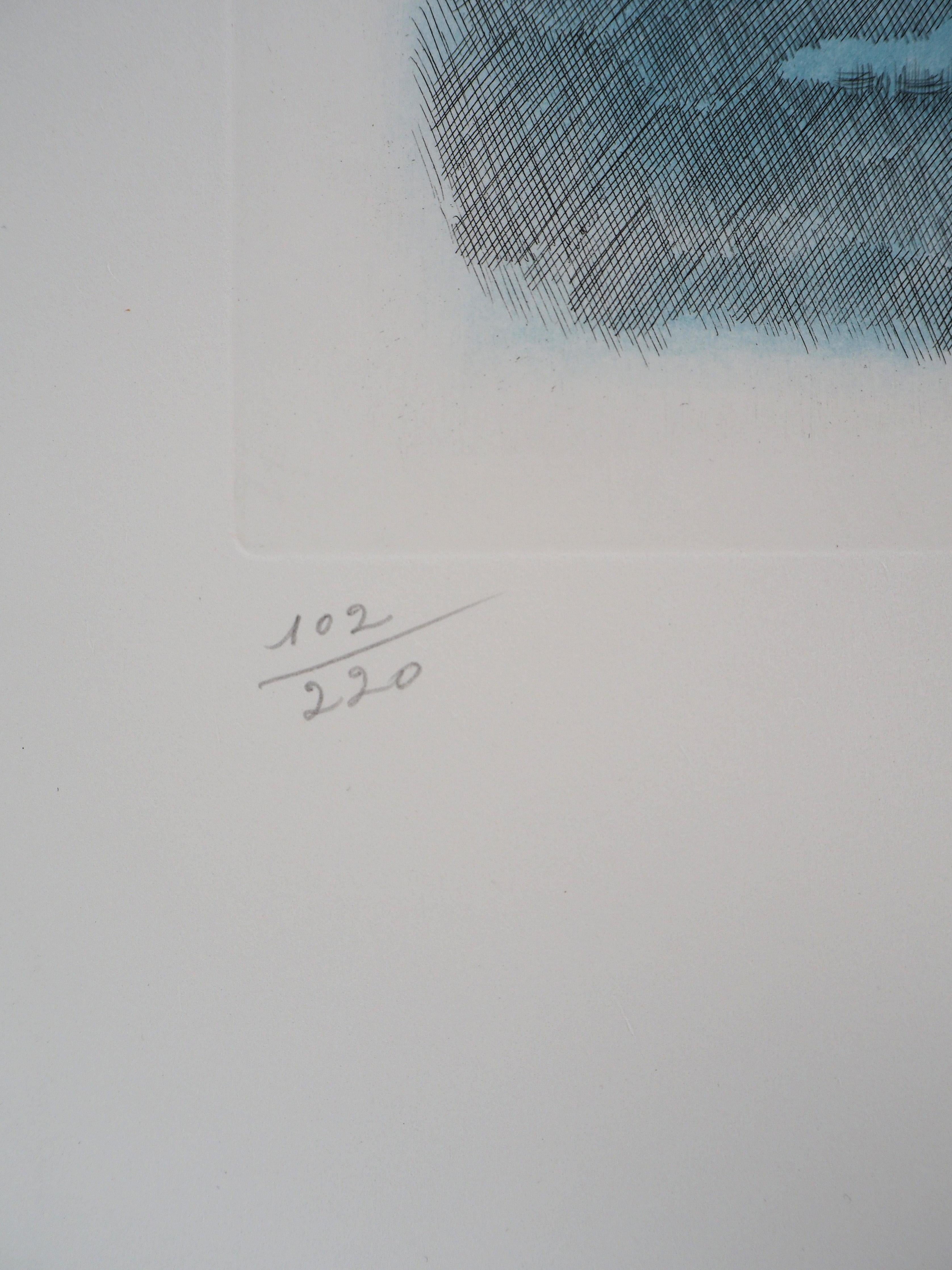 Astrology - Zodiac : Aquarius - Original Etching, 1979 For Sale 1