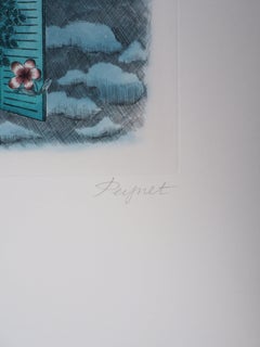 Astrologie - Zodiac : Wassermann - Original-Radierung Handsigned, 1979