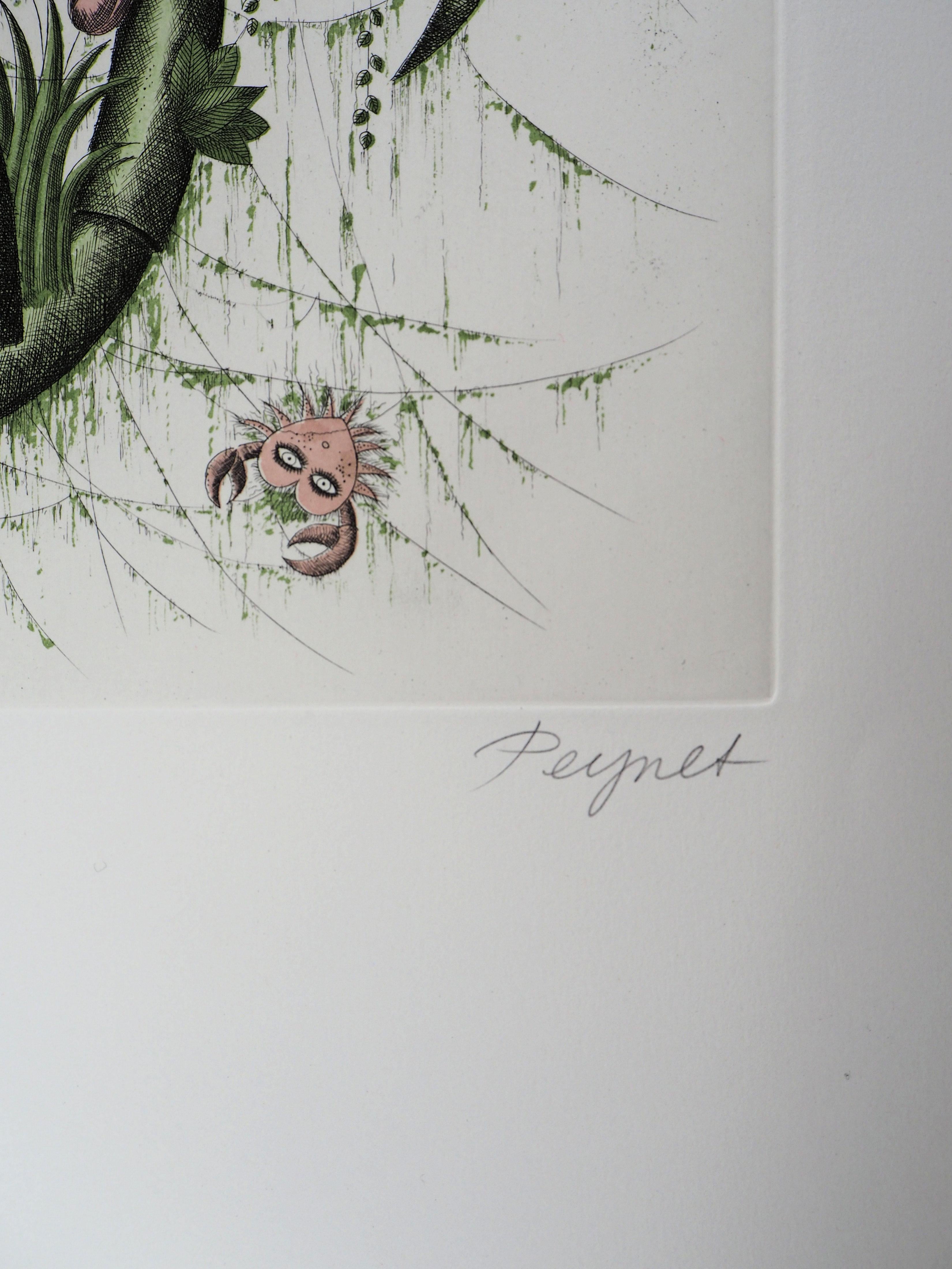 Astrology - Zodiac : Cancer - Original Etching Handsigned, 1979 - Print by Raymond Peynet