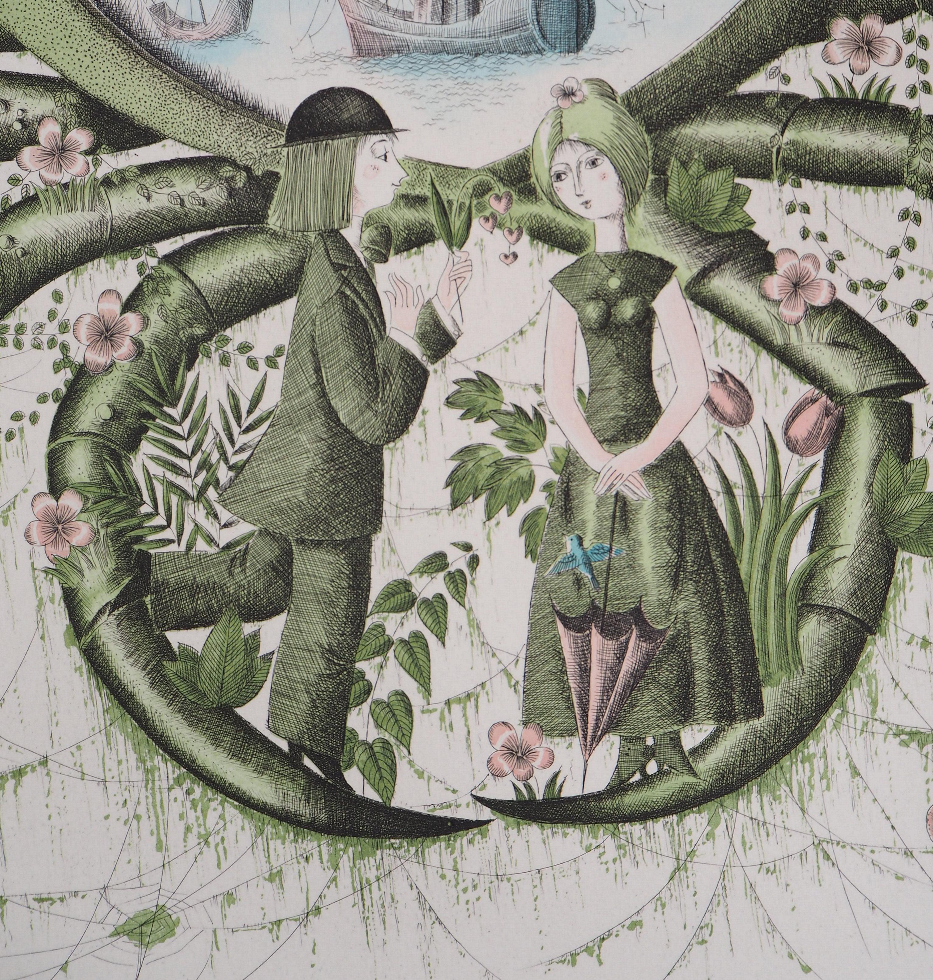 Raymond PEYNET
Astrology - Zodiac : Cancer, 1979

Original etching
Handsigned in pencil
Numbered /22
On Arches vellum 76 x 56 cm (c. 30 x 22 inches)
This etching is authentified by the stamp of M. Salord usher, justification on the back (see