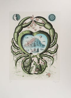 Astrology - Zodiac : Cancer - Original Etching Handsigned, 1979