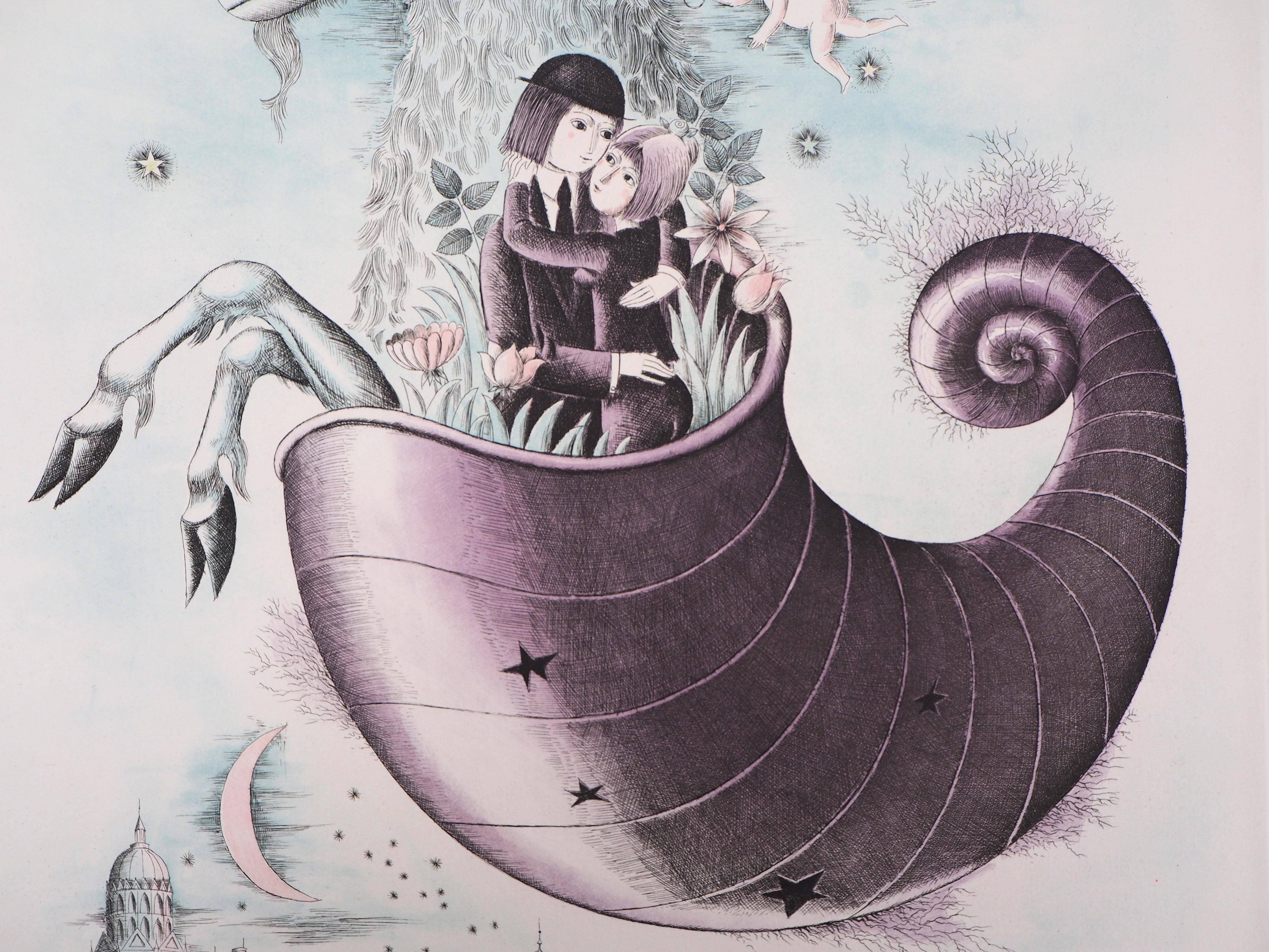 Raymond PEYNET
Astrología - Zodíaco : Capricornio, 1979

Grabado original
Firmado a lápiz
Numerado /22
Sobre vitela Arches 76x56 cm (c. 30 x 22 pulgadas)
Este grabado está autentificado por el sello de M. Salord usher, justificación al dorso (ver