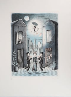 Vintage Astrology - Zodiac : Gemini (The Twins) - Original Etching Handsigned, 1979