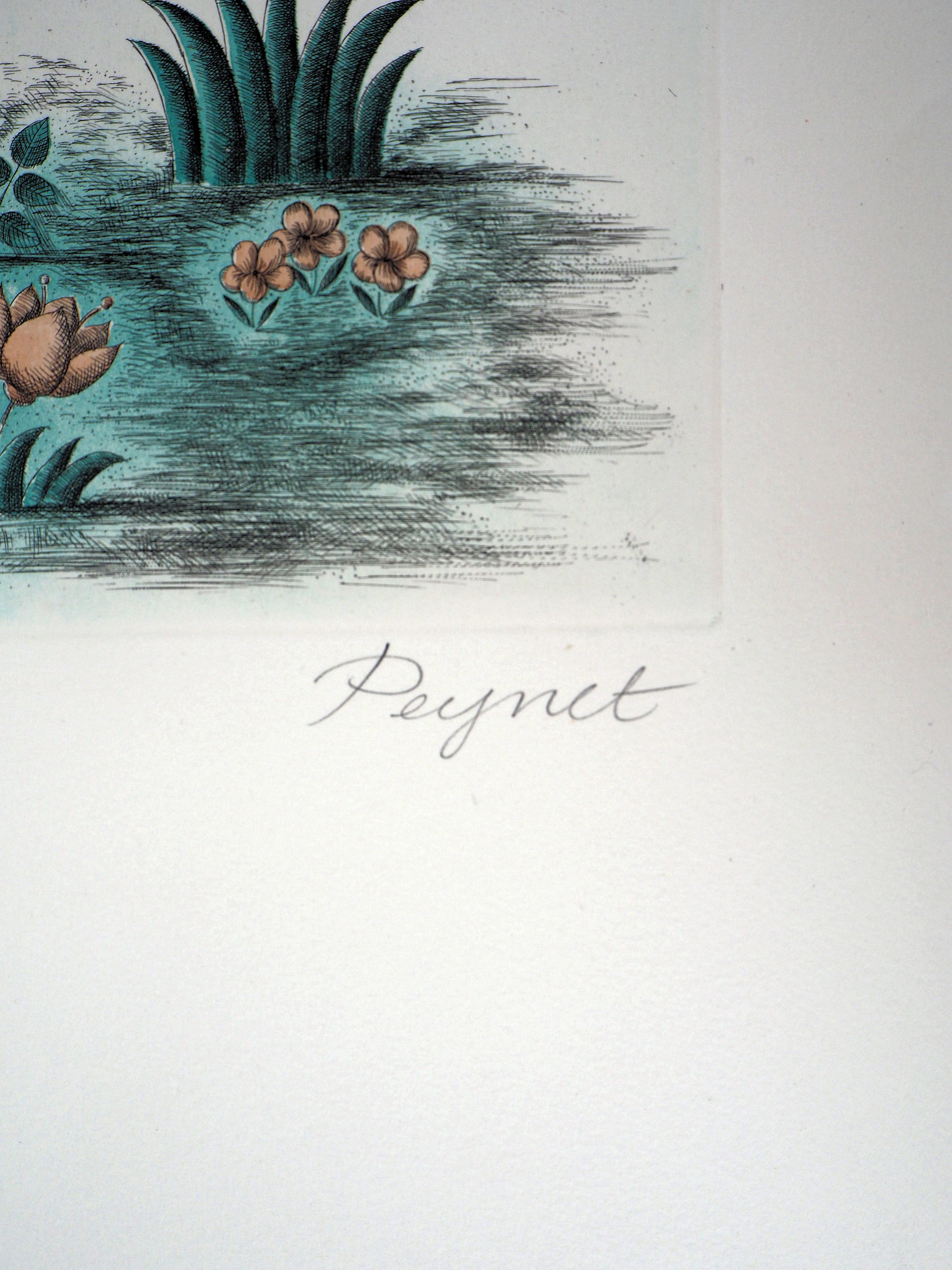 Astrology - Zodiac : Libra - Original Etching, Handsigned 1979 - Print by Raymond Peynet