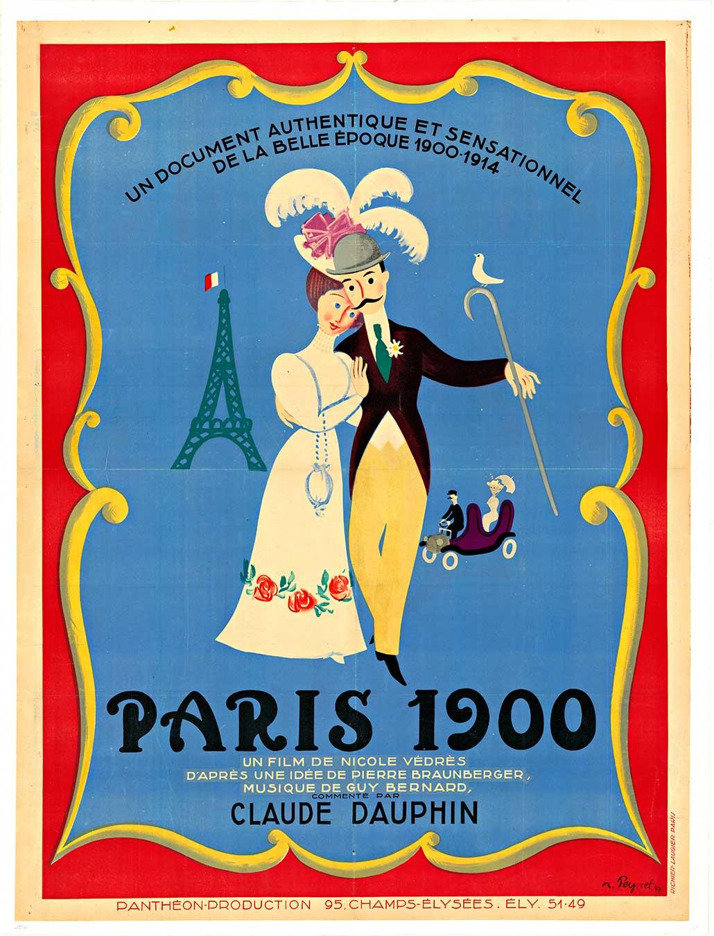 Landscape Print di Raymond Peynet - Poster cinematografico francese d'epoca originale Paris 1900 de la Belle Epoque 1900-1914