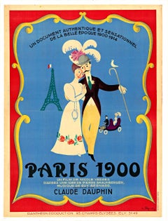 Original Paris 1900 de la Belle Epoque 1900-1914 vintage French movie poster
