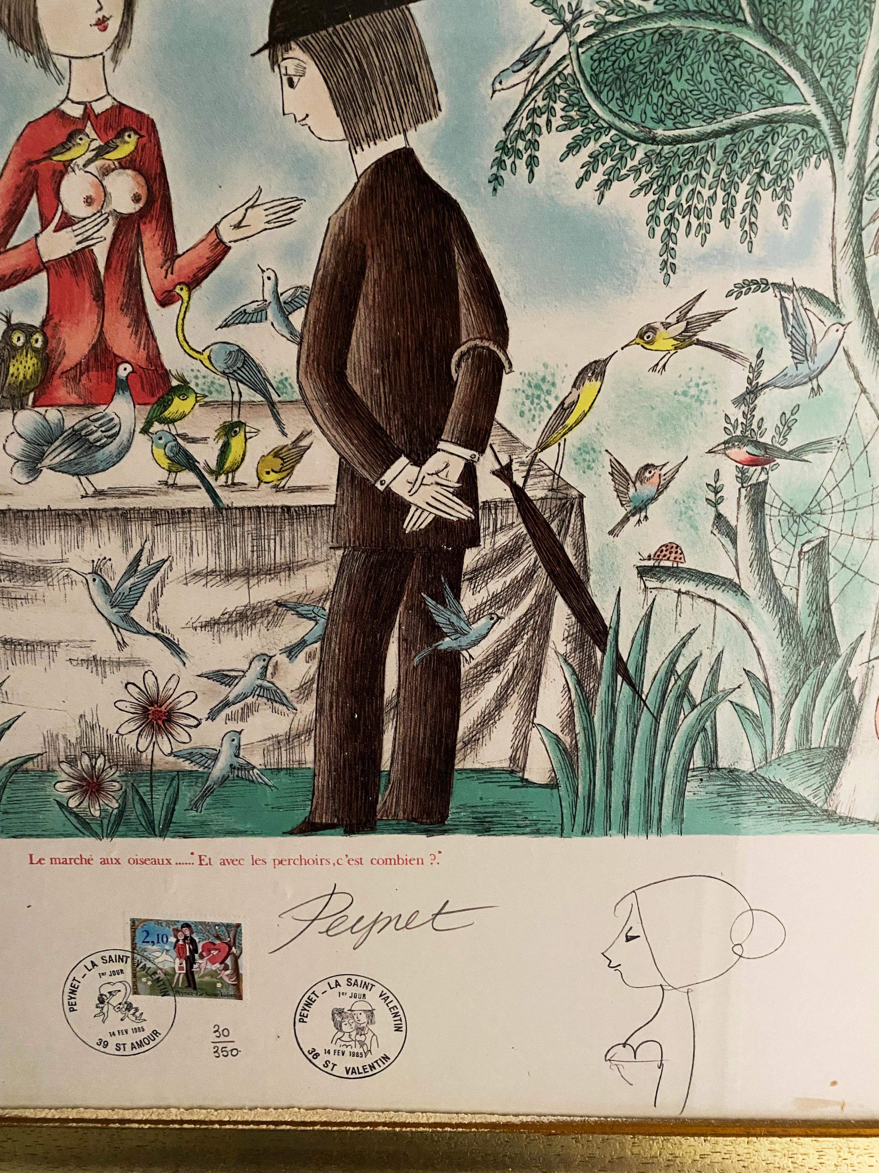 Peynet (1908-199
Lithographie + Originalzeichnungen
Le Marché aux Oiseaux