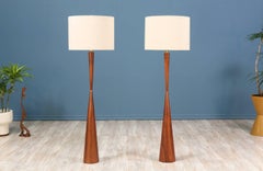 Raymond Pfennig Woodturned Walnut Floor Lamps for Zina Lamp Co.