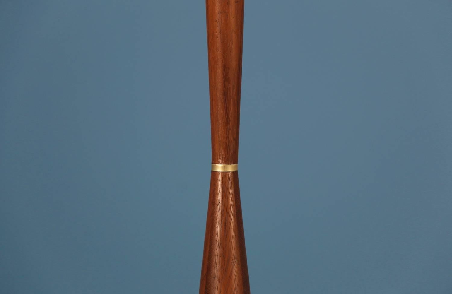 American Raymond Pfennig Woodturned Walnut Floor Lamps for Zina Lamp Co.