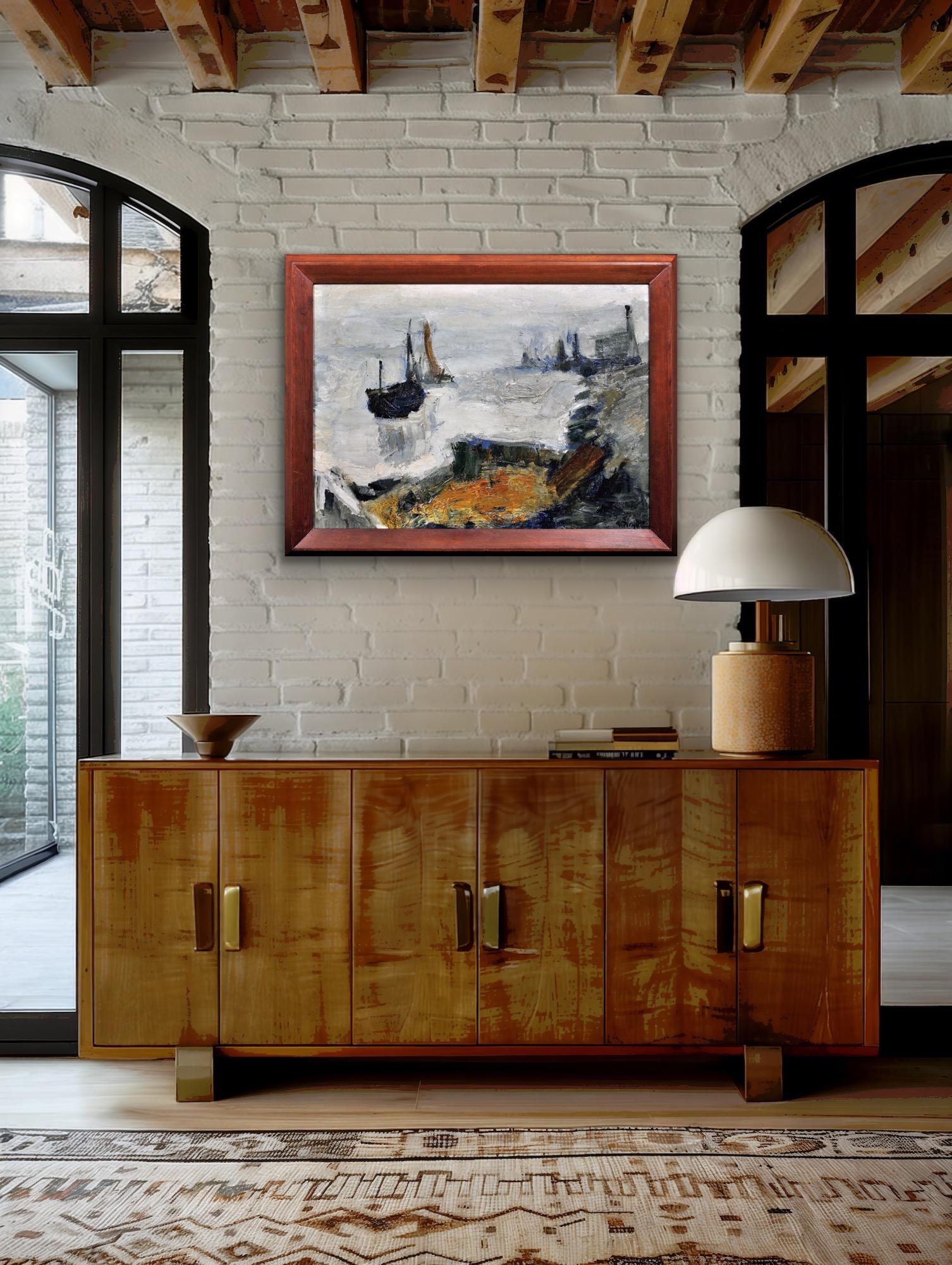 Raymond Picque.
French ( b.1926 - d.1984 ).
The Channel Of Gravelines, Grand Fort-Philippe, France.
Oil On Canvas.
Signed Lower Right.
Image size 22.4 inches x 30.9 inches ( 57cm x 78.5cm ).
Frame size 28 inches x 36.4 inches ( 71cm x 92.5cm