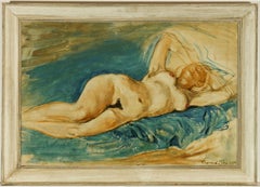 Vintage Raymond Piper RUA - Signed 1964 Oil, Reclining Female Nude