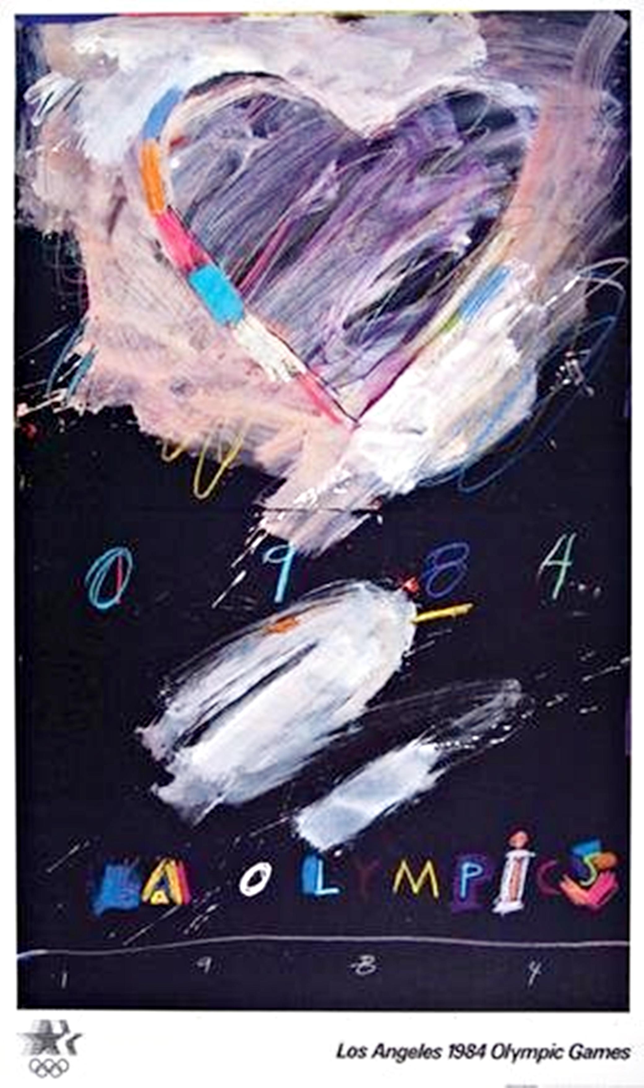 Raymond Saunders Abstract Print - Los Angeles 1984 Olympic Games (Hand Signed with Olympic Committee COA)