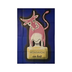 1949 Poster pubblicitario originale di Raymond Savignac per "Monsavon au Lait".