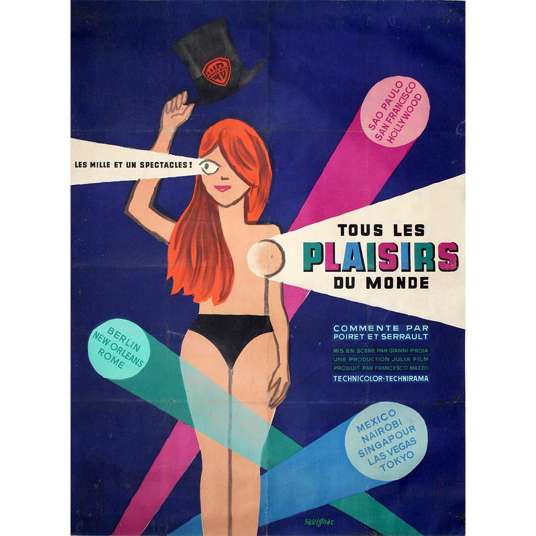 1962 original film poster by Raymond Savignac - Tous les Plaisirs du Monde